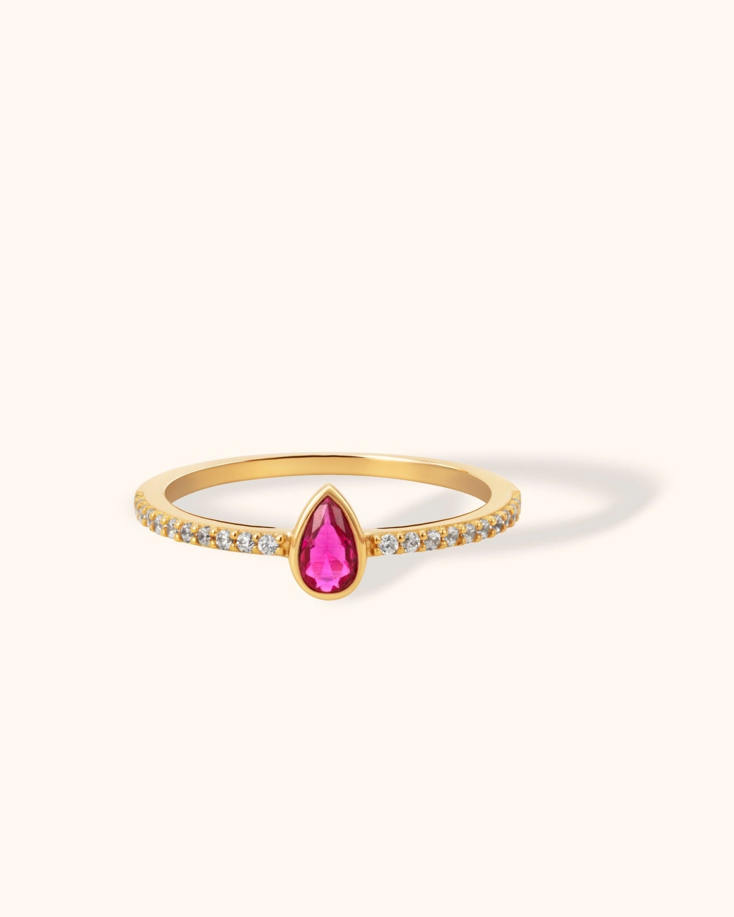 Pembe Damla Yüzük | 14K Altın Yüzük Fiyatları ve Modelleri